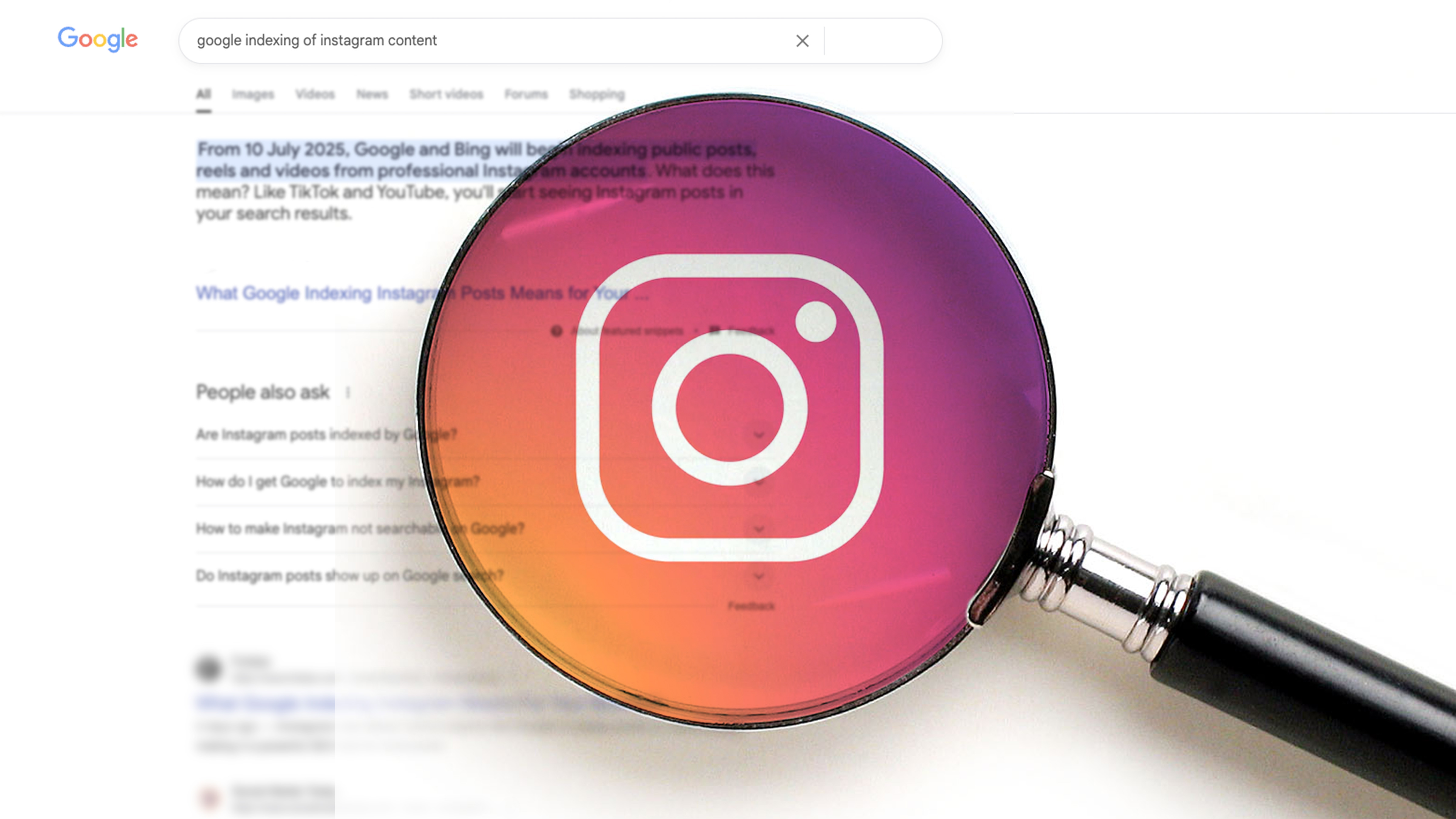 Google indexing of Instagram content