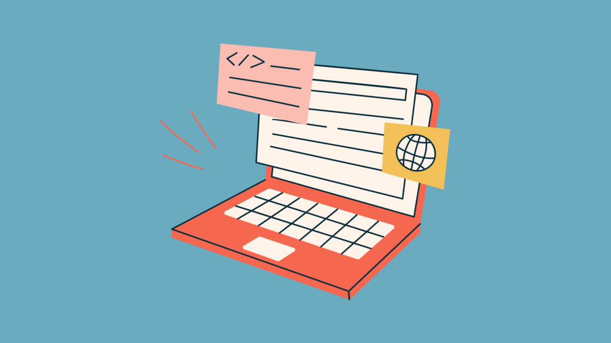 Illustration of Bliss coding laptop