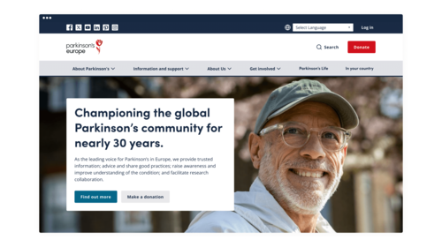 Parkinson's Europe redesigned hero