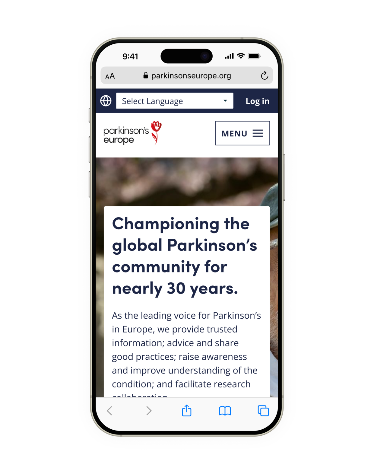 Parkinson's Europe redesigned hero